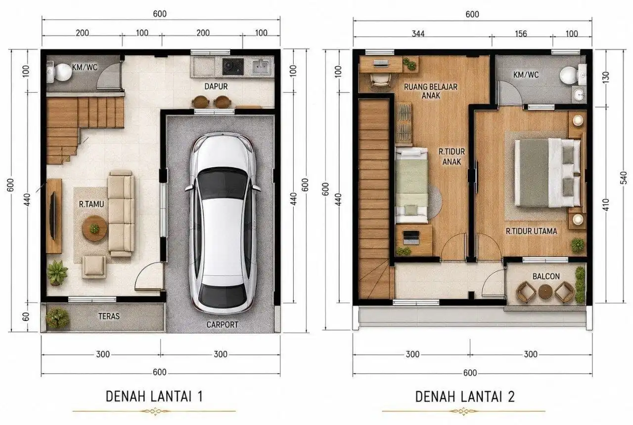 Denah Tipe 72